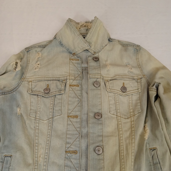 Aeropostale Jackets & Blazers - Aeropostale Women's Faded Blue Ripped Denim Jacket Size XS